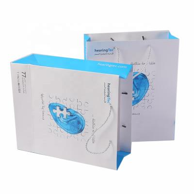 China Printing Art Paper Recyclable Customized Single Rigid Business Paper Packaging Bag With Handle for sale