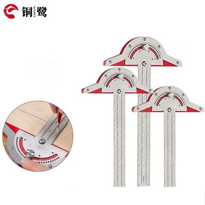 China KEGRET Stainless Steel Protractor Woodworking Ruler Angle Gauge Carpenter Tools T-type Woodworkers Sharpen Ruler for sale