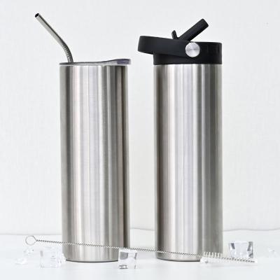 China Hot Sale 20oz Business Sublimation Blanks Skinny Tumbler Double Wall Stainless Steel Straight Tumbler for sale