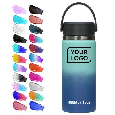 China Custom hot classic 16OZ business logo water bottle sus 304 stainless steel sports vacuum insulated water bottle for sale