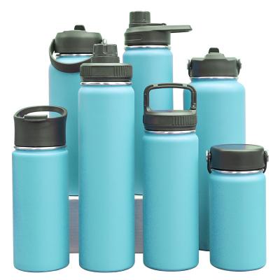 China Durable Wide Mouth Stainless Steel Double Wall Vacuum Insulated Leak Proof Sports Water Bottle With Straw Lid for sale