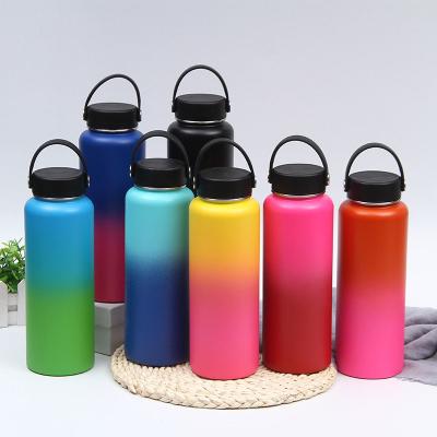 China Business 500ml 750ml Wide Tell Stainless Steel Vacuum Flask Double Walled Updraft Insulated Sport Water Bottles With Seal Lid for sale