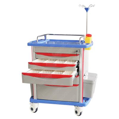 China Modern Emergency Crash Cart, Hot Sale Hospital Medical Cart For ICU Room Design Style Traditional for sale