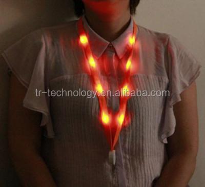 China Advertising Wholesale Fashionable Lanyards Custom Flashing Led Fluorescent Collar for sale