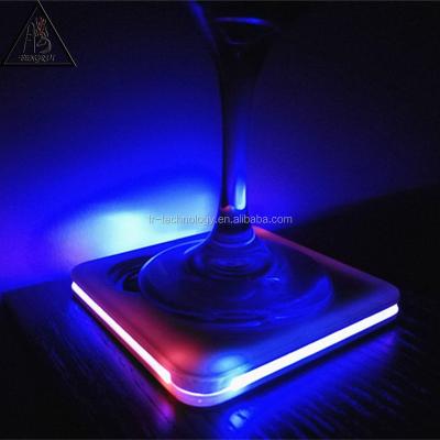 China Sustainable Cheap Custom LED Beer Mat Coaster With Bottle Opener For Bar for sale