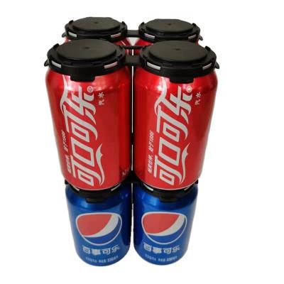 China Disposable Cheap Portable Plastic Beer Cola Soda Juice 4 Packs Can Carrier Beer Four Packs Can Rack For Picnic Bar Market Restaurant for sale