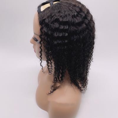 中国 Best Selling Curly Curly Thick 180% Density Straight U Part Wigs For Medium Color Women Half Part Hand Tied Hair Made Wigs 販売のため