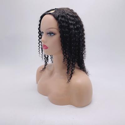 중국 Wholesale Glueless Kinky Curly Curly Cuticle Aligned Virgin Brazilian U Part Hair Wigs 판매용