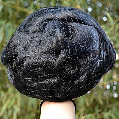 China hot sale 0.04mm-0.06mmPU men hair toupee PU silicon injected poly 0.03 ultra thin skin hair accessories hairpieces en venta