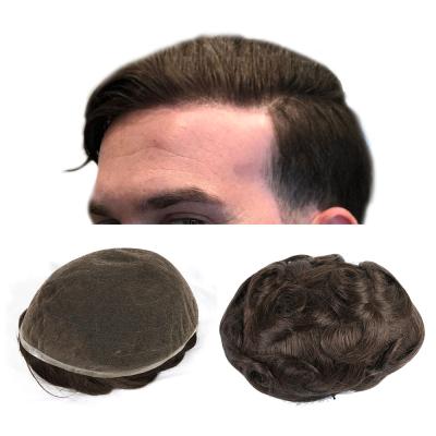 China Full Lace Frontal Human Hair Piece Replacement System Swiss Men's Toupee Full Lace Base Swiss Natural Hair Hollywood Wholesale for sale