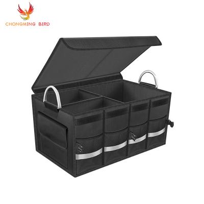 China Universal Geometric Hot Sale Portable Heavy Duty Cargo Storage Car Trunk Folding Organizer With Divider for sale