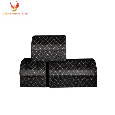 China Hot Selling Luxury PU Car Trunk Factory Customized Organizer Multifunction Folding Leather Cabinet for sale