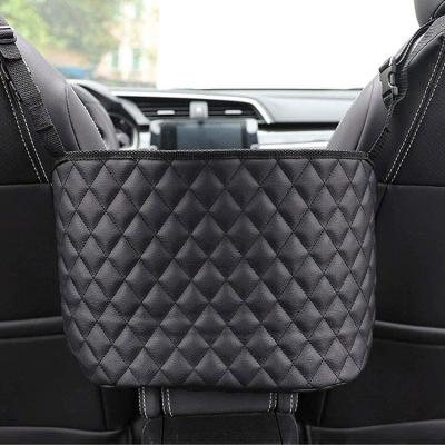 China Brief & 2021 Simple Color Factory Free Custom Large Capacity Leather Bag Purse Car Handbag Holder Car Seat Storage Organizer For Between Seats for sale