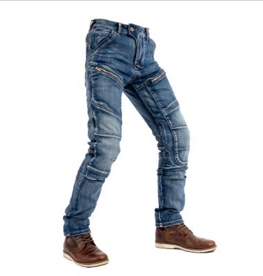 China Amazon best seller drop shipping quality breathable motorcycle racing jeans bumper pants with pockets in stock for sale