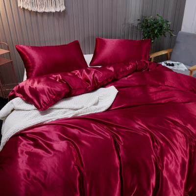 China Viable new hot sale embroidery silk bedding sets duvet cover sheet set and pillow case for sale