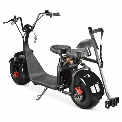 China 1500w 2000w 60V12ah/20ah battery citycoco electric golf scooter removable portable removable two battery two seats for sale