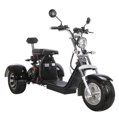 China 2020 new 1500w 60v12ah/20ah unisex aluminum three wheel seat three wheel electric scooter/fat tire tricycle/citycoco tricycle for sale