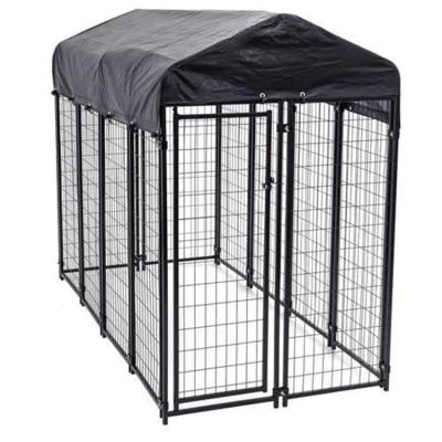 China Hot Sales Breathable 8ft x 6ft x 4ft Heavy Black Color Outside Welded Wire Mesh Dog Cage Dog Houses for sale