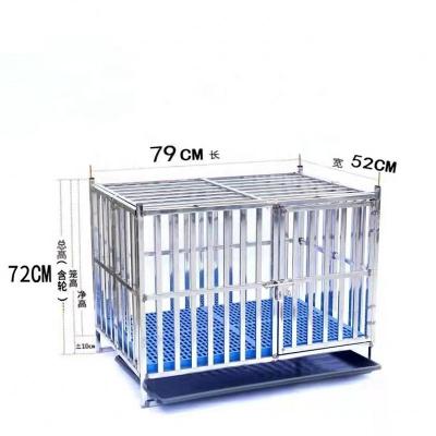 China Breathable manufacturers supply 202/304 Stainless Steel Dog Cage Folding Double Three-Layer Stainless Steel Large Space Removable Pet Cage for sale