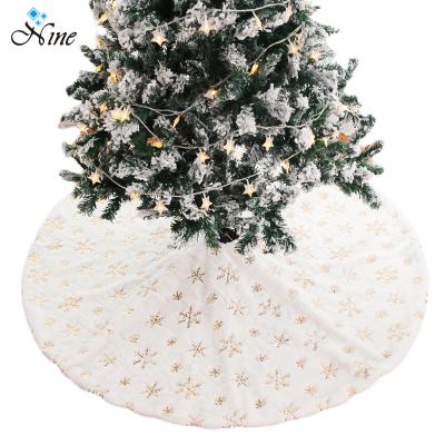 China New Personalized Blank Fabric Monogram Christmas Sublimation Burlap Polyester Christmas Tree Skirt for sale