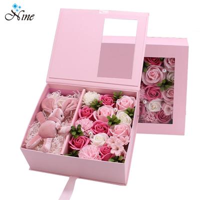 China Rose Flower Love Letter Gift Soap Box Carnation Soap Flower Gift Box for sale