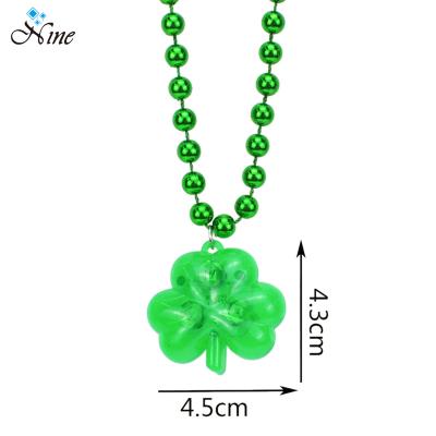 China Casual/Sporty St Parker's Day Necklace with LED Light Triple Function Clover Luminous Necklace for sale