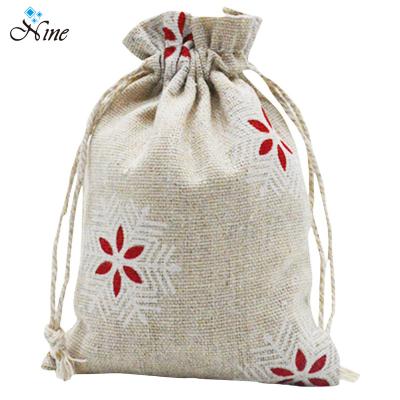 China 100% Canvas Travel Drawstring Bag Snowflake Pattern Jewelry Bag for sale