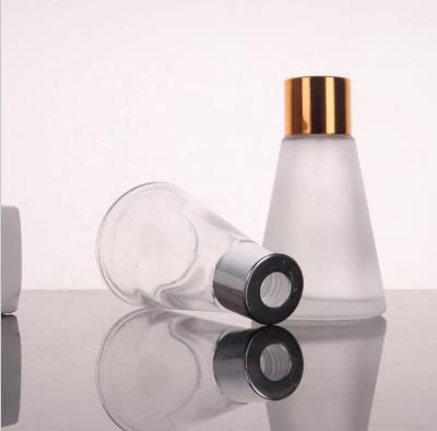 China Diffuser Glass Bottles 30ml 50ml 80ml 100ml 150ml Empty Cone Frosted Customized Car Diffuser Bottles With Screw Cap for sale