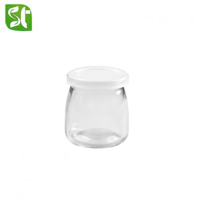 China Personal Care 100ml 200ml Mini Breast Egg Pudding Jar Glass Bottle Shape Clear Milk Storage for sale