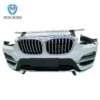 China Plastic New Original Used X3 Front Bumper Complete Kit With Grills Radiators Fan G01 Nose Face Body Kit For BMW for sale