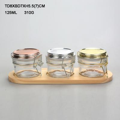 China Different Size Food Container Mason Jar Storage Airtight Clear Glass Jar for sale