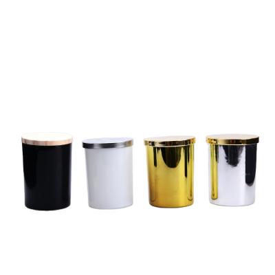 China Viable Wholesale Empty Cylinder Amber Canister Shape Glass Candle Jar for sale