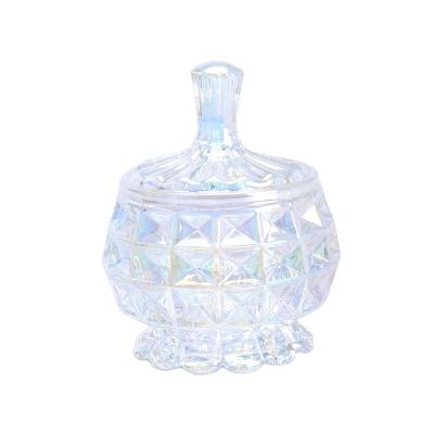 China Latest Arrival Freshness Preservation Grade Crystal Glass Candy Jar With Glass Lids for sale