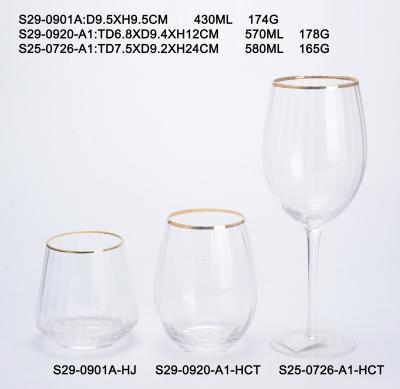 China Wholesale Stocked Ball Glass Mug Drinkware Mugs Mouth Blown Glass With Gold Rim for sale