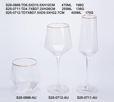 China Wholesale Crystal Stocked Ball Glass Cup Drinking Cups Wine Glass Set for sale