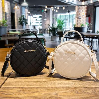 China Fashion Women's Round Shoulder Bag 2023 Geometric Embroidery Handbag for sale