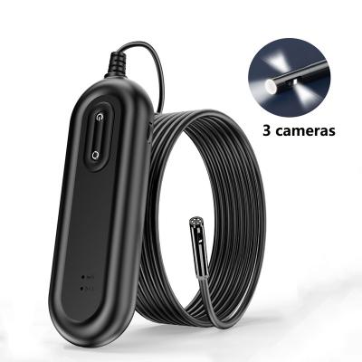 China Waterproof/Waterproof Three Lens Wifi Endoscope Camera 8LED for Android and iPhone 8mm Borescope Camera Snake Visual Underwater Camera 2M for sale