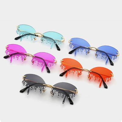 China Luxury Fashion Sunglasses Drip Rimless PC Frames Shading Sun Glass Sunglasses For Women for sale