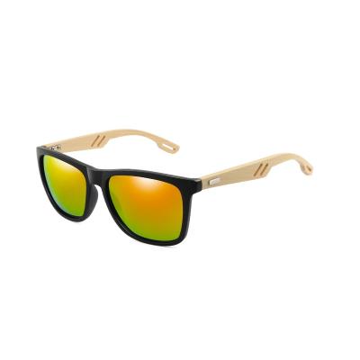 China Luxury Trending Square Rectangular Vintage Wooden And Bamboo Sunglasses NX1502 2021 Fashion Glass Sun Glasses for sale