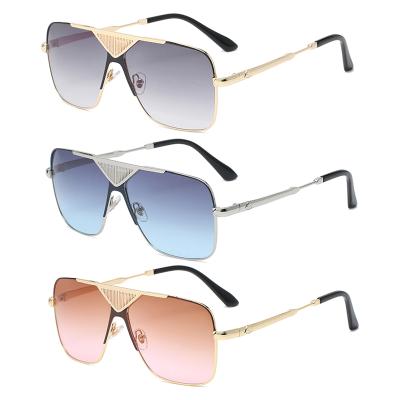 China Modern Anti Fashion UV400 Oversized Ray Bun Men Metal Square Frames Sunglasses for sale