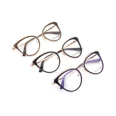 China Trendy Fashion Designer Round Acetate Optical Frames Glasses For Woman for sale