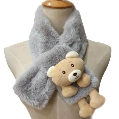 China 2021 New Selling Popularity Products Faux Fur Warmer Warm Children's Thick Scarves Winter Thick Scarf for sale