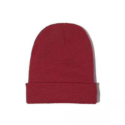 China Fashion winter beanie hat acrylic warm cheap knitting woman\simple style high quality custom made comfortable\durable goods for sale