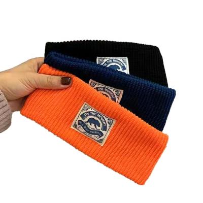 China Wholesale High Quality Mens Womens High Elastic Fashion Custom Winter Friendly Material Knit Stripe Acrylic Headband for sale