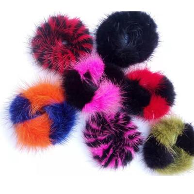 China Fashion Factory Price Cute Mink Furry Fur Fashion Hair Accessories Elastic Band For Women for sale