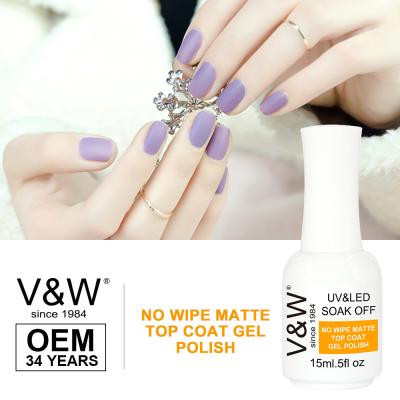 China Eco-friendly ODM Gel Polish OEM Manufacture No Wipe Matte Top Coat Long Lasting Wholesale Price Private Label for sale