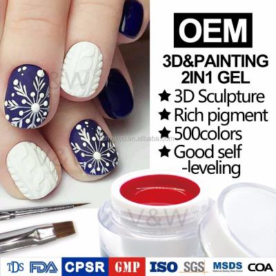 China 3d Nail Art Free Sample 3D Color Sculpting Gel Polish Nail Art Sweater Painting Design 500colors for sale