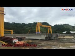 Double Beam Mobile Gantry Cranes 130 Ton Hydraulic Anti Collision