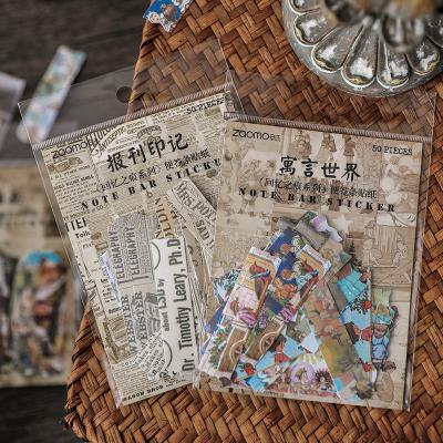 China Easy Tear Decorative Sticker Retro Vintage Paper Sticker Hand Account Diary Creative Diy Decoration Sticker for sale