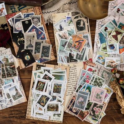 China Decorative Sticker Philatelic Museum Series Vintage Coated Retro Stickers Scrapbooking Stamp Paper Stickers for sale